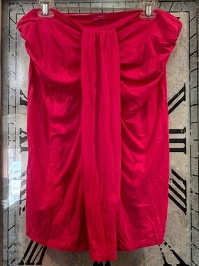 Bright Pink Strapless Draped Tube Top